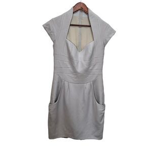 Catherine Deane Wool Light Grey  Bodycon Dress Size Large